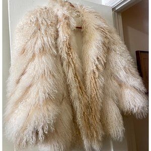 Pristine Mongolian Lamb Fur 90's Vintage Shaggy Coat - FREE SHIPPING!